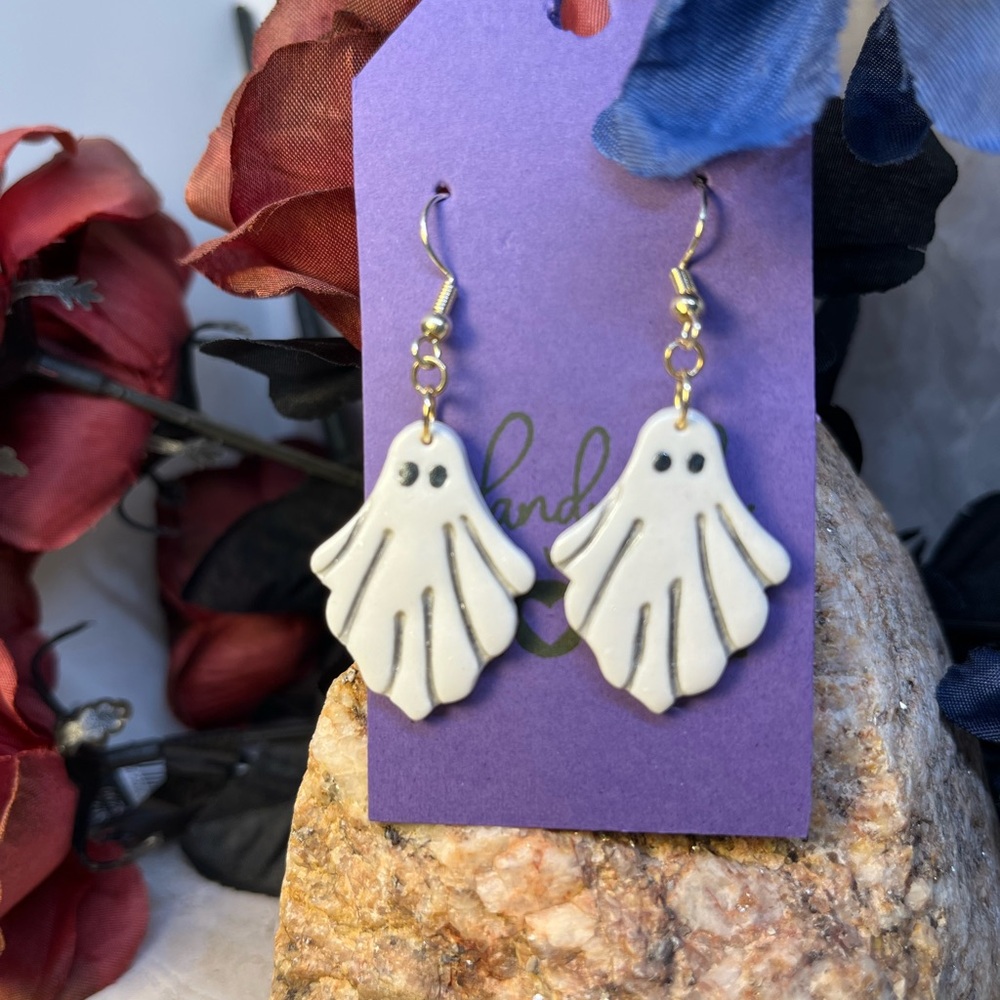 Ghost Earrings in White